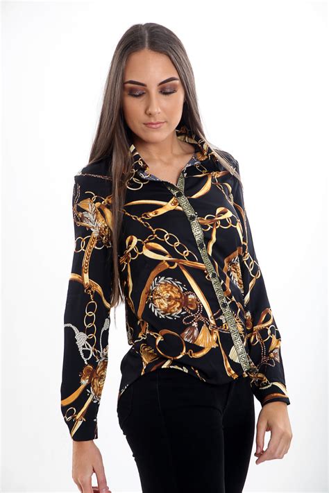 versace inspired button down shirts for women|Versace formal shirts.